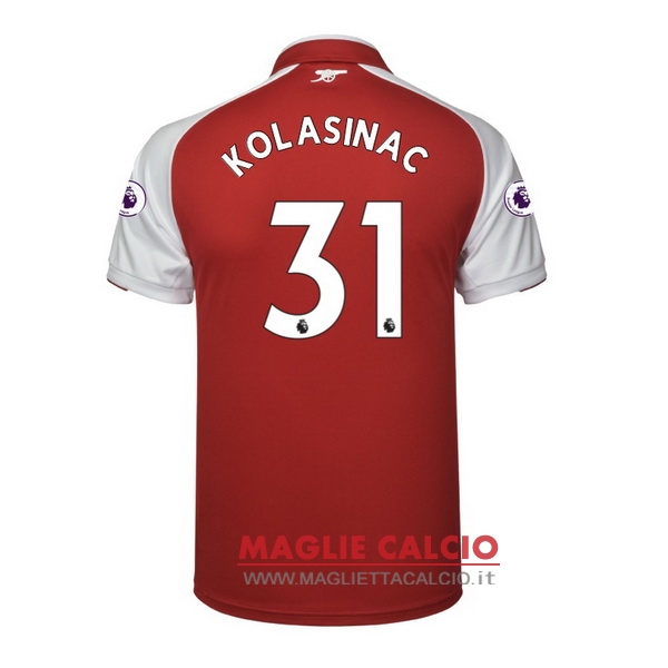 nuova maglietta arsenal 2017-2018 kolasinac 31 prima